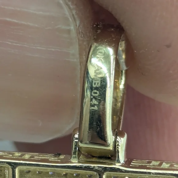 Real Diamond 10kt Two Tone Block Letter Z Pendant